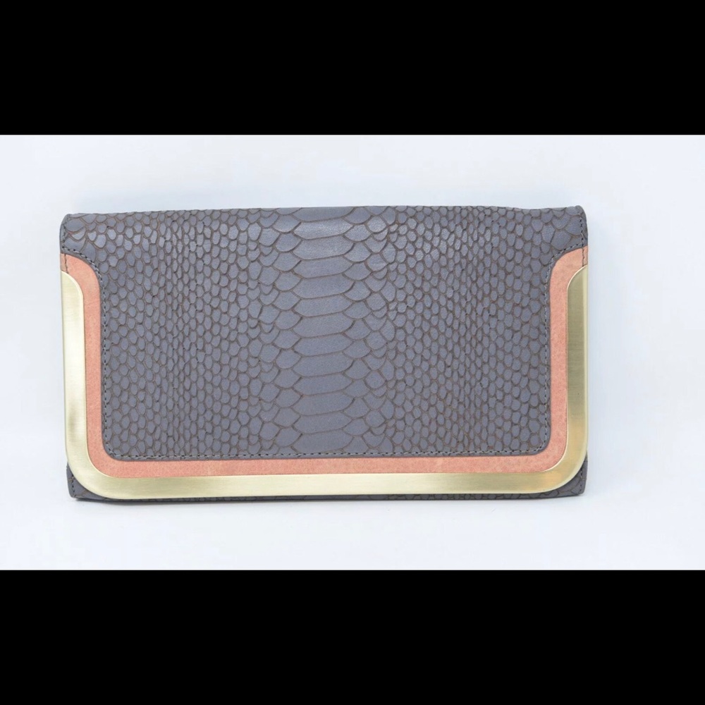 Botkier Misha Snake Embossed Leather Clutch